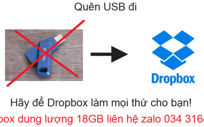 Tài khoản dropbox 2GB (hỗ trợ cài miễn phí), nhận tăng dung lượng lên 18GB giảm giá 50%