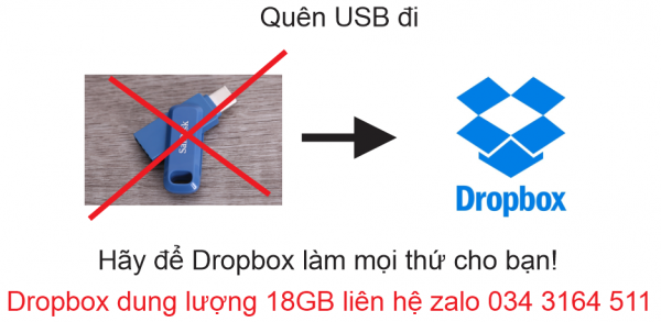 Tài khoản dropbox 2GB (hỗ trợ cài miễn phí), nhận tăng dung lượng lên 18GB giảm giá 50%